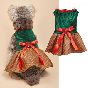 Hundkläder Bow Decoration Pet Dress Festliga kläder Julklänningar för hundkatter Bekvämt tvättbart bedårande kostym liten