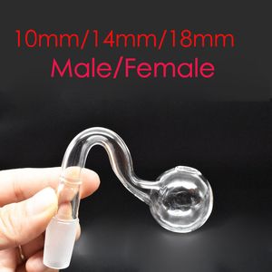 Kalın Pyrex Cam Yağ Brülör Kase 10mm 14mm 18mm Açık Erkek Kadın Eklemi Su Boru Cam Dab Rig Bong