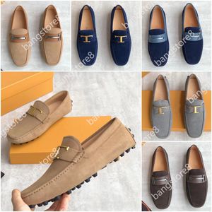 T Tidlösa mocka loafers Tod Men Leather Doudou Shoes Designer Classic Fashion High-kvalitet utomhus Driver Loafers Skor Storlek 39-45