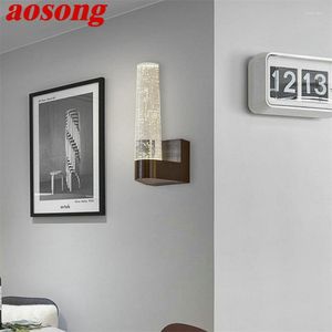 Lâmpada de parede AOSONG Luzes modernas Cristal Sconce LED 220V 110V Interior Alumínio Bubble Fixture para Home Quarto Sala de estar Escritório