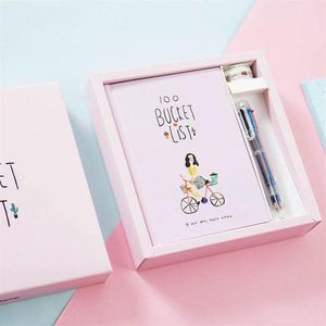 Korean 100 Bucket To Do List Wish Kawaii Cute Flower Colorful Boxed Daily Planner School Office Supplies Stationary A5 Notepads201N