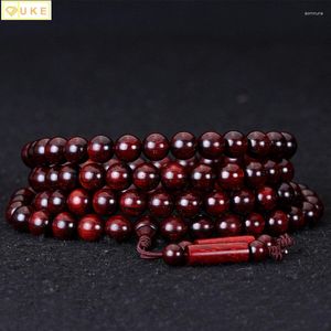 Strand India Lobular Rosewood 8mm Armband High Density Belt Gold Star 108 Pärlor Handsträng Män och kvinnor grossistanime