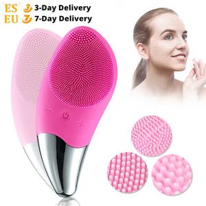 Scrubber elettrico per il viso Mini spazzola elettrica per la pulizia del viso Detergente per il viso in silicone ad ultrasuoni Pulizia profonda dei pori Massaggiatore per la pelle Dispositivo per la pulizia del viso L230920