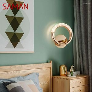 Wall Lamps SAMAN Nordic Creative Light Sconces Modern LED Round Ring Fixtures Decorative For Home