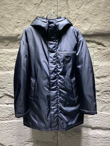 겨울 고급 디자이너 다운 재킷 세련된 멀티 포켓 패치 워크 열 코트 탑 브랜드 남성 미드 길이 재킷