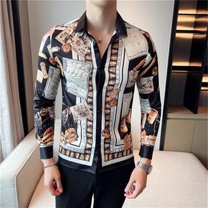 2022ss Luxurys Designers Vestido Camisa Menswear Moda Sociedade Negra Homens Cor Sólida Negócios Casual Mens Manga Longa Red260A