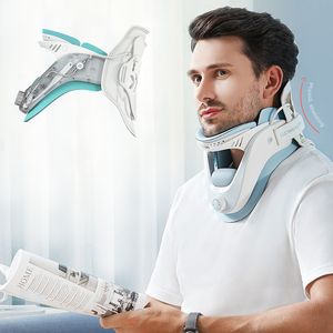 Andra hälsoskönhetsartiklar Cervical Neck Traction Breattable Mesh Airbag Justerbar fysioterapi bärbar Netck Support Correction Instrument 230915