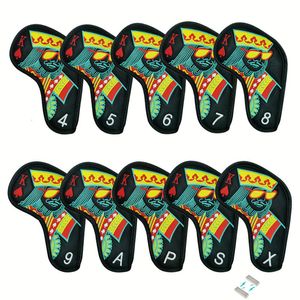 Andra golfprodukter Golf Iron Cover Irons Club Pu Leather Golf Head Cover Golf Accessories Magnet Stängning 10 Piece Set Fast Delivery 230915