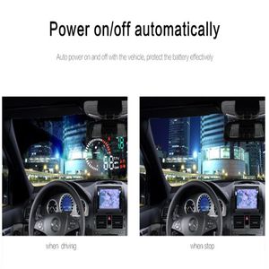 Car OBD2 HUD head up display automobile HUD display 3 5 auto power on off and brightness adjustment alarm system253T