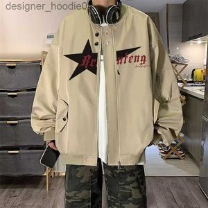 Damen Jacken Fliegerjacke Männer Streetwear Overalls Lose Übergröße Amerikanischer Stil Ruffian Handsome Trendy High Baseball Uniform Dünn Sucht Beliebtheit L2309