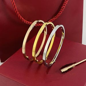 Moda versione stretta braccialetto designer braccialetto in acciaio al titanio da uomo e da donna in oro rosa 18 carati moda popolare non sbiadisce il colore amore braccialetto di diamanti