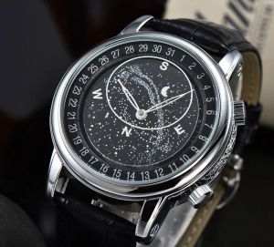 187 Męski luksusowy automatyczny zegarek mechaniczny Moda Star wielofunkcyjny kalendarz Lumoinous Waterproof Leather Pasp zegarki