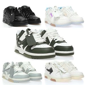 Mens Low Top Retro Casual Shoes Winter Double Arrow OFF Designer sneakers EVA Cushioned Sole Leather White Dark Grey Arrow Womens Board Shoes Original Gift Box 37-37