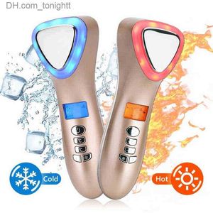 Skönhetsutrustning Electric Facial Massager Ultrasonic Cryoterapi Hot Cold Light Photon Wrinkle Ta bort enheten Face Spa Beauty Machine Skin Care 220512 Q230916