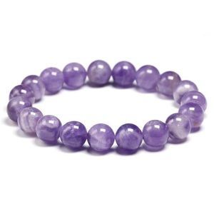 Charm-Armbänder, natürlicher Traum, Amethyst, Quarz, hellvioletter Edelstein, Damen-Perlen-Stretch-Armband, Energie-Geschenk, Schmuck, Tropfen D, Dhgarden, Dhnyu