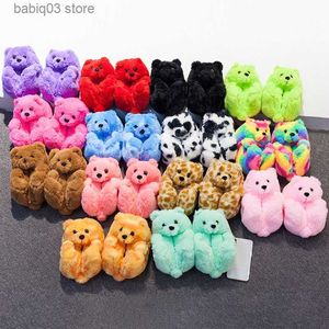 Pantofola Bambini Inverno Caldo Teddy Bear Pantofole Natale Ragazza Ragazzo Bambino Peluche Scarpe da casa Bambini Coperta Divertente Cartone animato Morbido antiscivolo Boot T230916