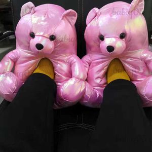 Slippers Cartoon Teddy Bear Home Cotton Shoes Ladies Faux Fur Slides Winter Warm Shoes Furry Fake Sandals Women Plus Vendor babiq05