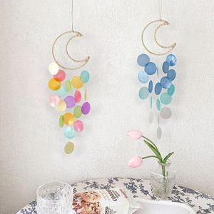 Decorative Figurines Wind Chime Eye-catching Exquisite Creative Easy Installation Handmade Bright-colored Shell Moon Hanging Dream Catcher