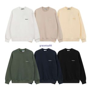 Erkek ve Kadın Sweatshirts Kuzey Amerikalı Tasarımcı Moda Markası Kahart Carhat Japon Kazak Klasik Mektup Nakış Gençlik Yuvarlak Boyun Kazak Ceket