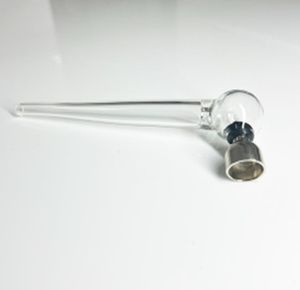 14cm Clear glass steamroller pyrex oil burner hookah pipes mini glass pipe for smoking With metal interface