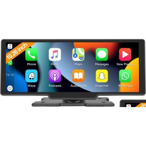 Car Video Est Wireless Carplay Android 10.26 pollici Ips Touch Sn Stereo portatile con ricevitore radio Bluetooth Supporto Siri/Assistente Dhztg