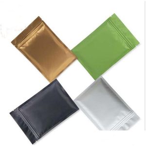 Geschenkverpackung 500 Stück 8x12cm 10x15cm Schwarz Farbe Metallic Mylar Lebensmittelaufbewahrungsbeutel Flacher Boden Aluminiumfolie Kleiner Reißverschluss Kunststoff Drop Deliv DHG9B