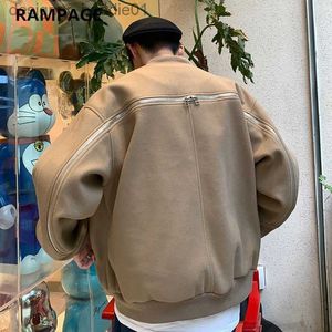 Womens Jackets Baseball jacket Brown premium jacket mens light luxury street style baseball uniform autumn and winter oversize jacket womens autumn new product L23