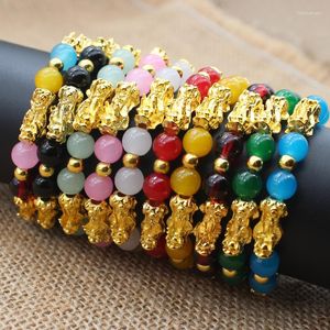 Charm Bracelets Crystal Beads Pixiu Bracelet For Women Men Couple Chinese Feng Shui Bring Lucky Brave Wealth Party Jewelry Colorful Gift