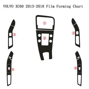 W przypadku Volvo XC60 2009-2018 Wewnętrzny centralny panelu sterowania Uchwyt drzwi 5D Naklejki z włókna węglowego naklejki