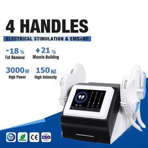 Multifunctional 4 Handles Figure Shaping Muscle Trainer Electromagnetic + RF Fat Burning Skin Smoothing Home Use Machine