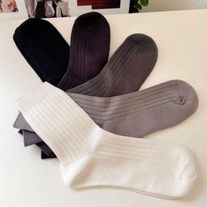 Lu Autumn and Winter Tight Siro Spin Men's Socks Pack med fem par med fina textur Elastiska fötter stora svettabsorberande