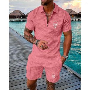 Herrspårspoler Polo Tracksuit Shorts Set For Man Clothing BMX MTB Skull Designcykeldelar Beslag Accesory Running High Quality