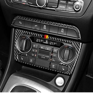 Acessórios para automóveis interior de fibra de carbono adesivo de carro console cd botão de ar condicionado quadro tiras capa guarnição para audi q3 2013-2018234y