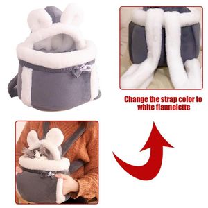 Cat Carriers Crates & Houses Warm Pet Carrier Bag Small Dogs Backpack Winter Plush Pets Cage For Outdoor Travel Hanging Chest Bags200S