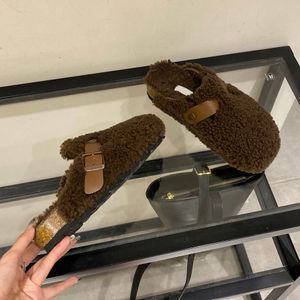 Fashion designer shoe Luxury women wool sandals Slippers Soft Woman Slipper Letters Warm Brand Autumn Winter slides Fur Sandal Casual Shoes Size brand w395 006