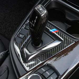 Adesivo de fibra de carbono para estilo de carro, painel de mudança de marcha, controle central, adesivo decorativo, guarnição interior para BMW 3 4 Series 3GT F30 F31 F1849
