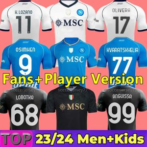 Napoli camisas de futebol 23 24 KVARATSKHELIA camisa especial de Halloween MINJAE maillot Nápoles garoto ZIELINSKI H.LOZANO OSIMHEN POLITANO camisas de futebol 16-28