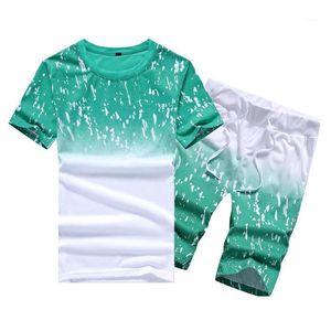 Mens Tracksuits Tracksuit Men Casual Summer Set Floral T-Shirt Add Print Beach Shorts Shirts Pants Two Piece Suit Plus Size Drop Deliv Dhtxt