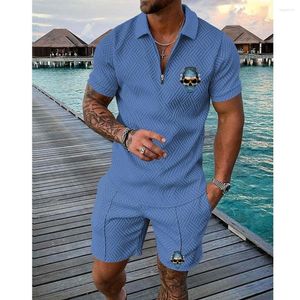 Homens Tracksuits Polo Tracksuit Shorts Conjuntos para Homem Roupas Crânio Escuro Deejay com Bandeira Argentina Jogging Traje Anime Sweatpants Africano