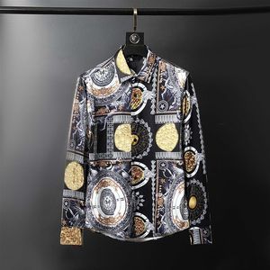 Мужские дизайнерские рубашки Брендовая одежда Мужская классическая рубашка с длинным рукавом в стиле хип-хоп Высококачественные хлопковые рубашки 6921260S