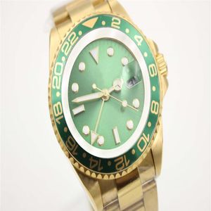 Men's mechanical watch 116710 business casual modern gold stainless steel case green side ring dial 4-pin calendar228d