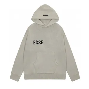 Mäns plus -hoodies tröjor på hösten / vintern 2022Acquard Stick Machine E Anpassad JnLarged Detail Crew Neck Cotton E343