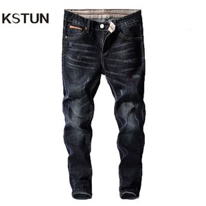 Mens Jeans KSTUN Homens Calças Denim Moda Desinger Preto Azul Stretch Slim Fit para Homem Streetwear Cowboys Hiphop Calca Masculina 230915