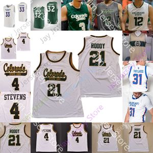 Personalizado Colorado State Basketball Jersey NCAA College Isaiah Stevens Nico Carvacho David Roddy Adam Thistlewood Kendle James Moore Rivera Dischon Thomas