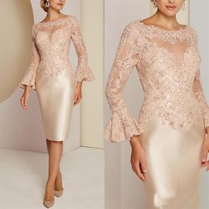 Klasik Dantel Gelin Elbiseleri Uzun Kollu Boncuklar Düğün Konuk Elbise Özel Kadınlar Giyin Gece Elbise Giyin