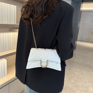 2023 kıdemli doku argyle zinciri kadın çantası moda kişilik omuz çantası kentsel basit trend crossbody çanta
