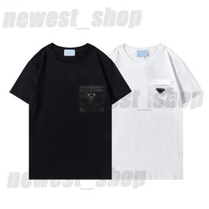 夏のデザイナーTシャツメンズレタープリントTシャツデザイナートライアングルポケットTシャツパリ服短袖TシャツレディースLOO302N