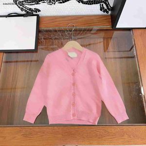 baby Spring clothes fashion Hollow out design kids V-neck cardigan Size 100-150 CM Solid color Knitted sweater for girl boy Sep05