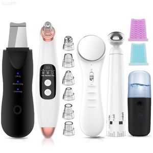 Electric Face Scrubbers Ultrasonic Skin Scrubber+Blackhead Remover Electric Pore Cleaner+Nano spray Face Steamer+facial massager instrument+Eye beauty L230920