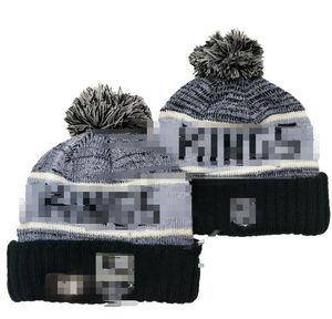 Kings berretti cabine in lana di lana calda cappello a maglia hockey a strisce nordamericana a strisce USA College Cuffed Pom Hats Men Women A2